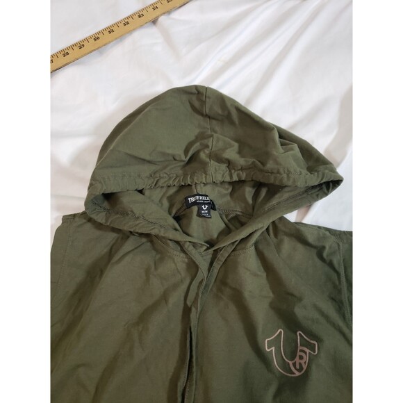 TRUE RELIGION Horseshoe Box Sleevelesss Hoodie Tank Mens Medium Dark Green - Picture 4 of 9